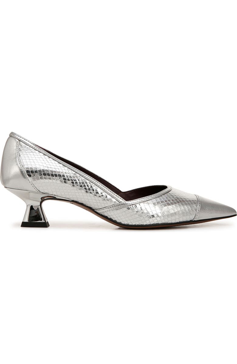 Franco Sarto Darcy Pointed Toe Kitten Heel Pump, Alternate, color, Silver