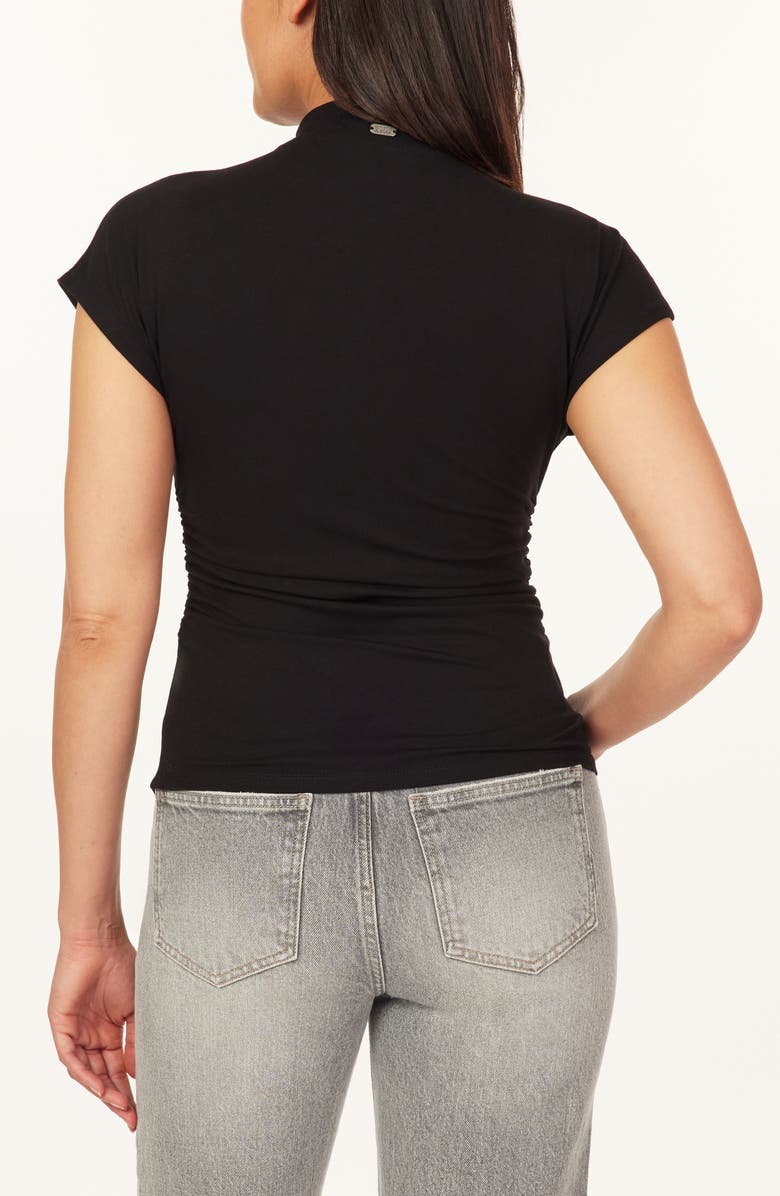 Scotch & Soda Mock Neck Cap Sleeve Top, Alternate, color, Black