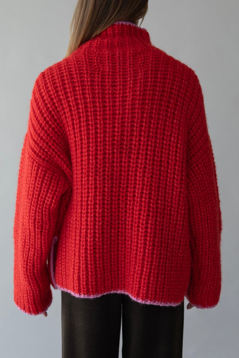 Sylvie Handknit Pullover, Alternate, color, SCARLETT