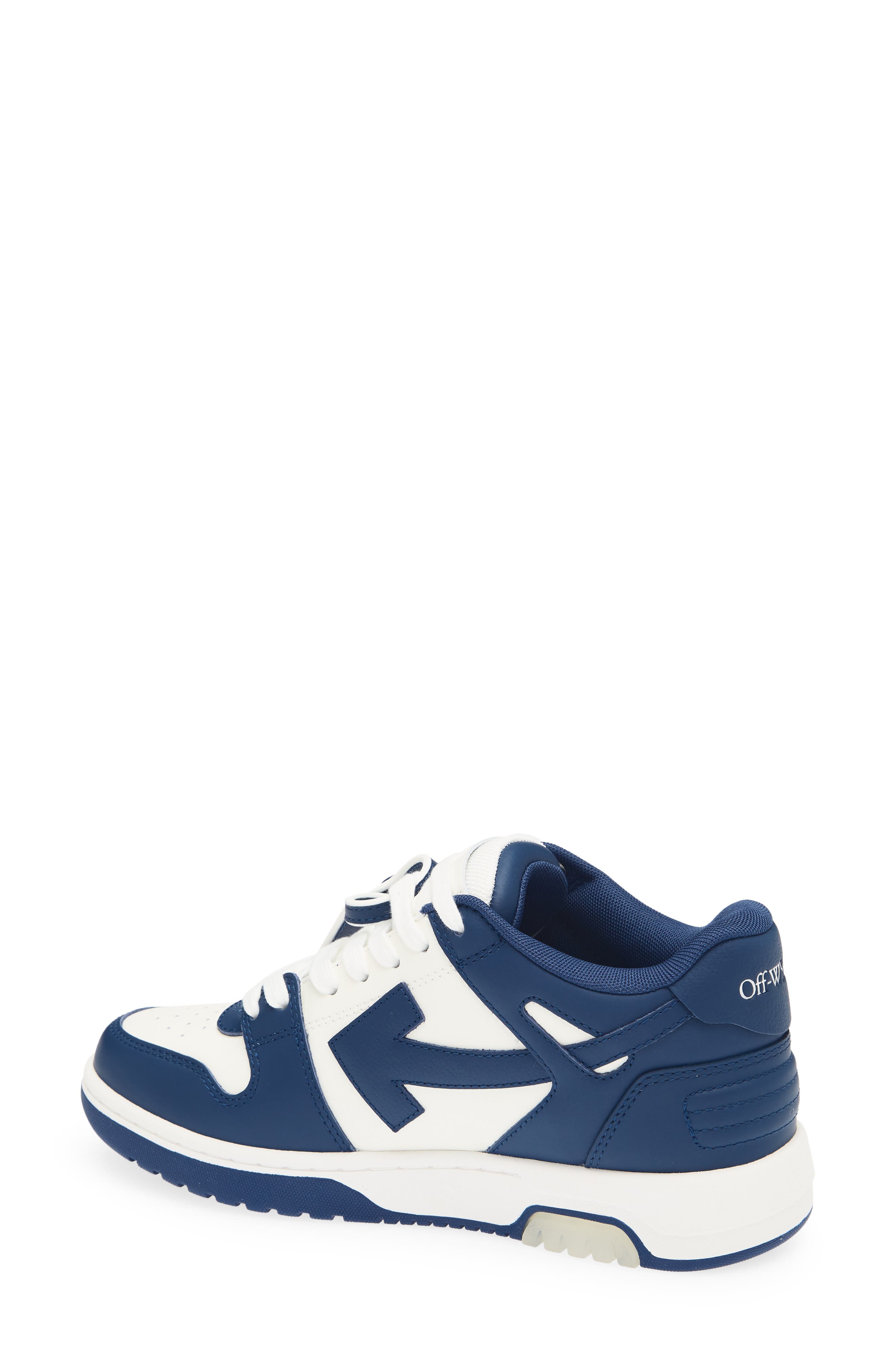 Out of Office Leather Sneaker, Alternate, color, WHITE - ROYAL BLUE