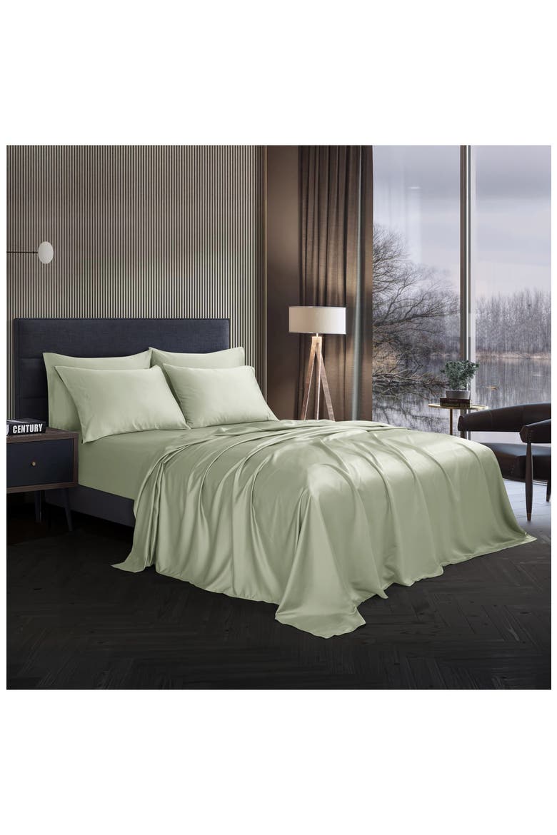 Solid Satin Deep Pocket 6-Piece Sheet Set, Alternate, color, SOFT SAGE