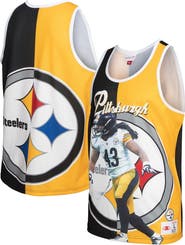 Mitchell & Ness Men's Mitchell & Ness Troy Polamalu Black/Gold Pittsburgh Steelers Retired Player Graphic Tank Top