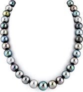 The Pearl Source 9-12mm Tahitian South Sea Multicolor Pearl Necklace - Premier AAAA Quality