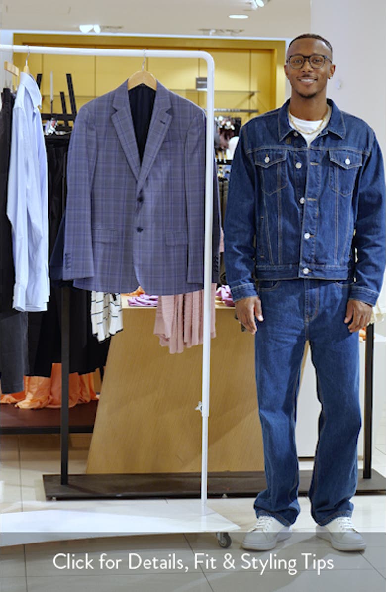 Purple & Grey Check Virgin Wool Sport Coat, sales video thumbnail