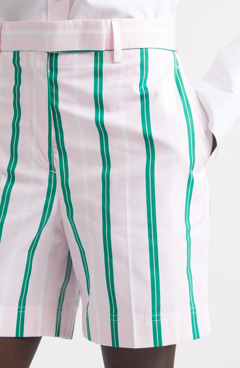 Thom Browne Rep Stripe Poplin Chino Shorts, Alternate, color, Light Pink