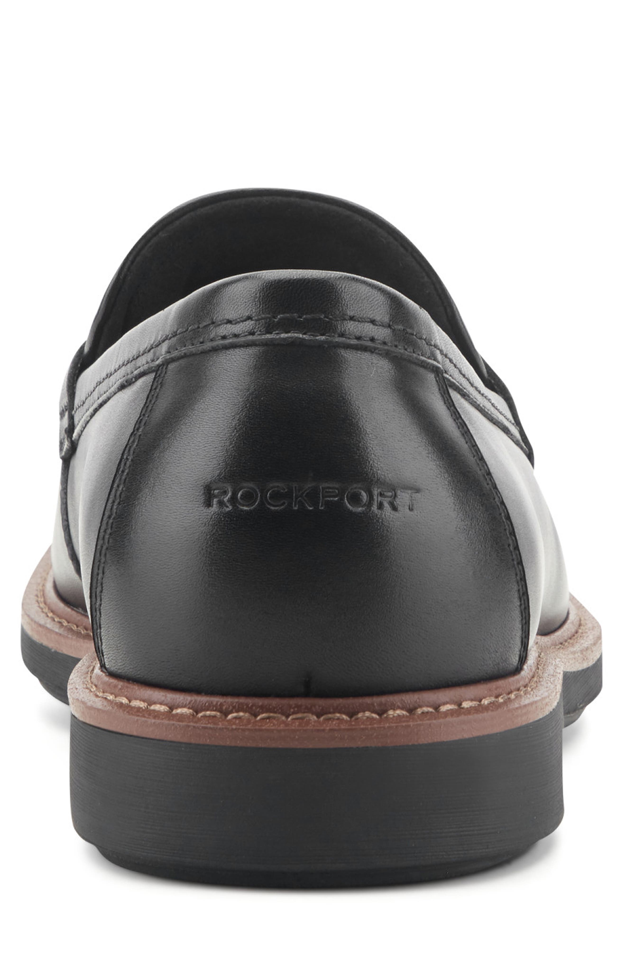 Ledger Leather Penny Loafer, Alternate, color, BLACK 001