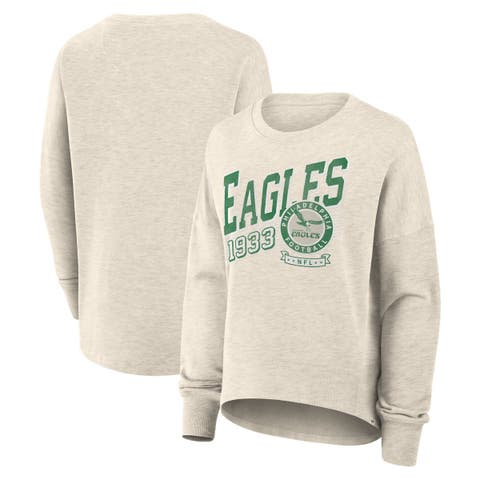 Women's Fanatics Cream Philadelphia Eagles Oversized Heritage Sweatshirt