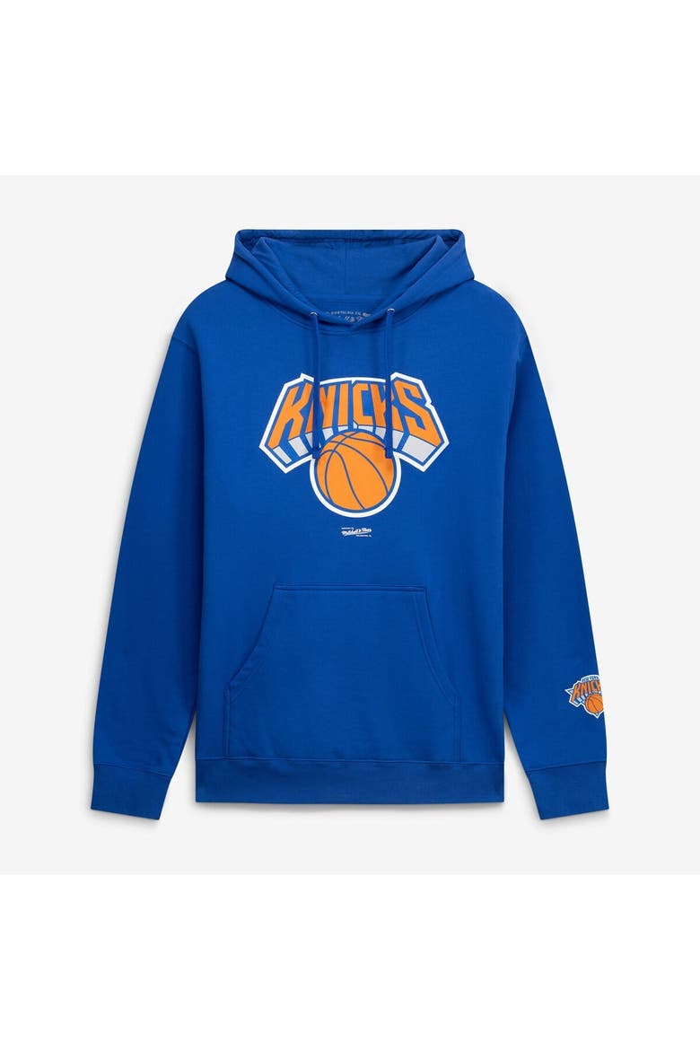 Men's Mitchell & Ness  Blue New York Knicks Fleece Hoodie, Main, color, Blue