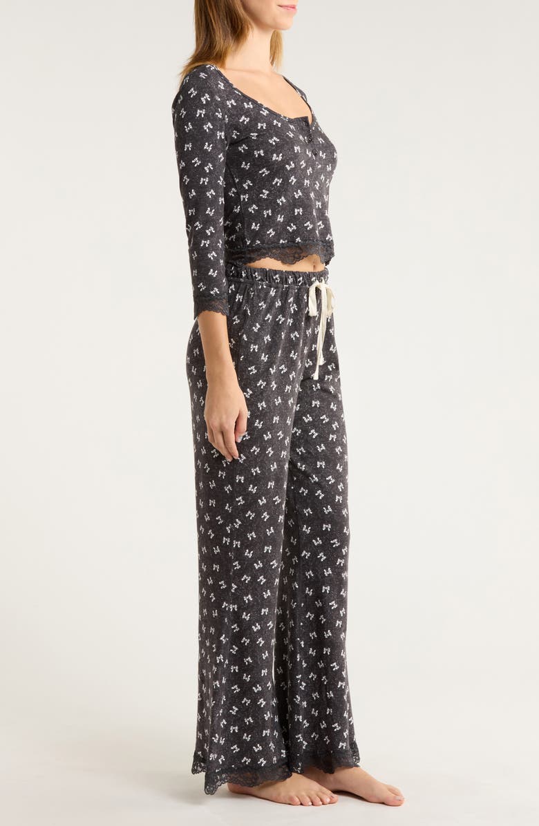 Free People Stolen Dance Pajamas, Alternate, color, Charcoal Combo
