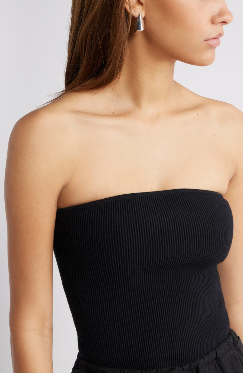 Open Edit Luxe Rib Tube Top, Alternate, color, 