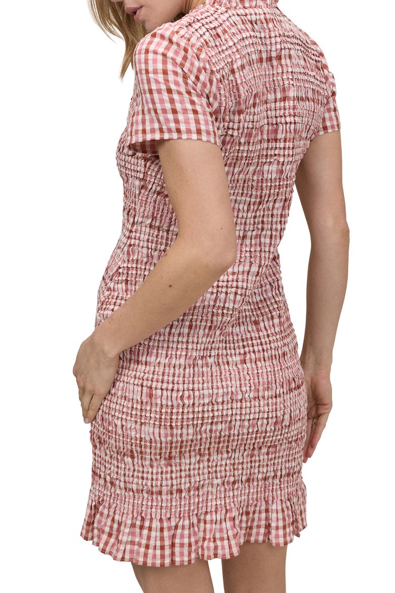 Martha Gingham Smocked Cotton Minidress, Alternate, color, PINK