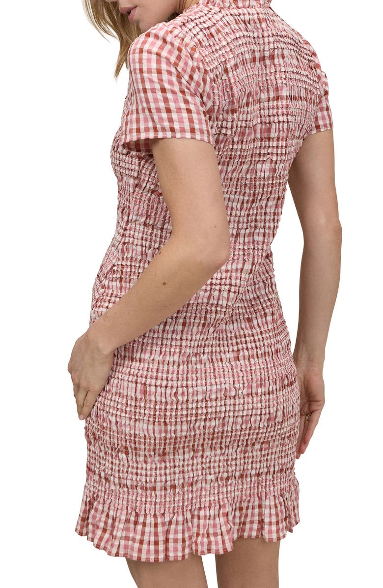 Nobody's Child Martha Gingham Smocked Cotton Minidress, Alternate, color, Pink
