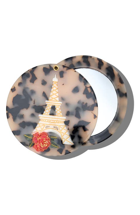 Eiffel Tower Hand Painted Compact Mirror