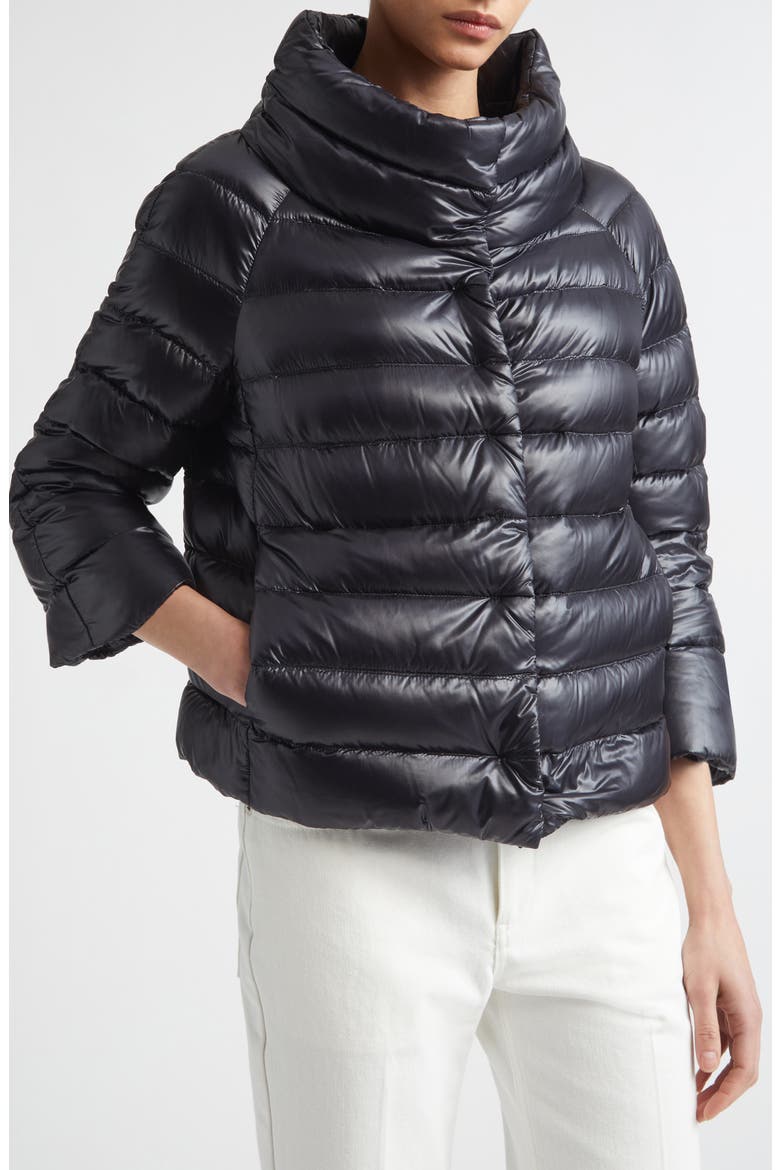 Shiny Short Hooded Down Puffer Jacket, Alternate, color, 9004 CELESTE