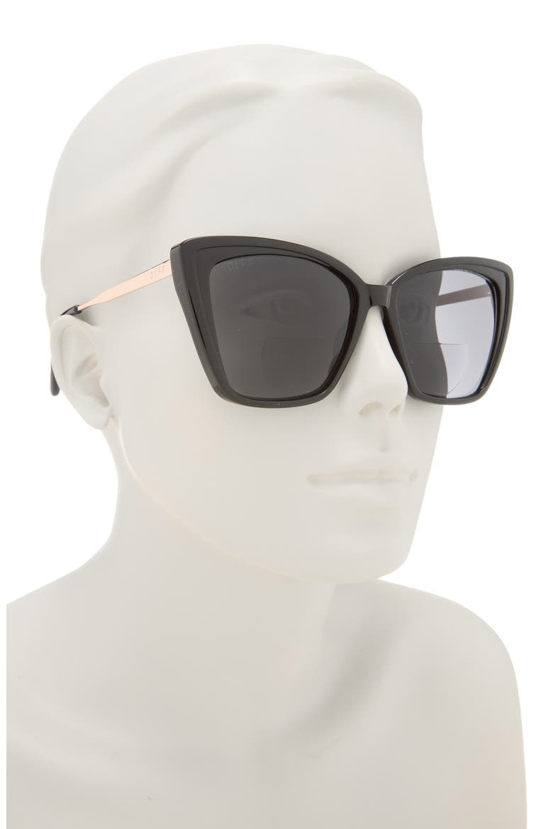 Heidi 56mm Cat Eye Bifocal Reading Sunglasses Glasses, Alternate, color, BLACK