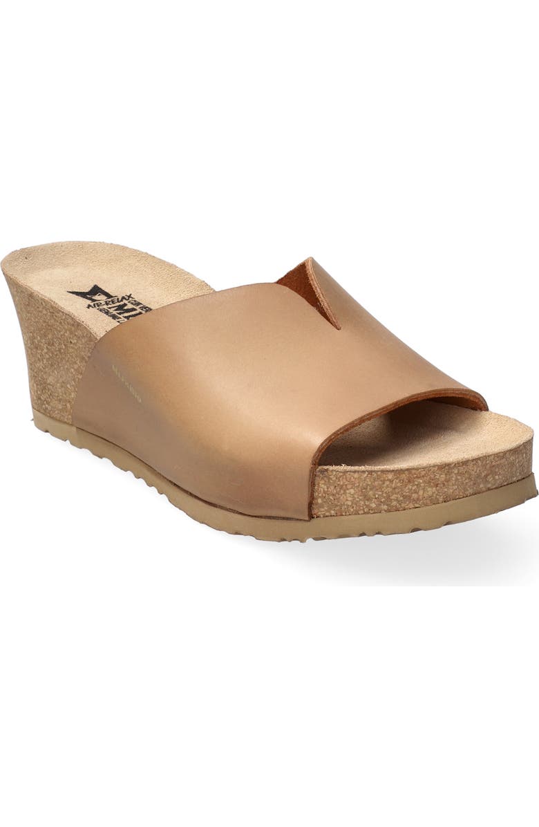 Mephisto Lisane Slide Sandal, Main, color, Camel Scratch Leather