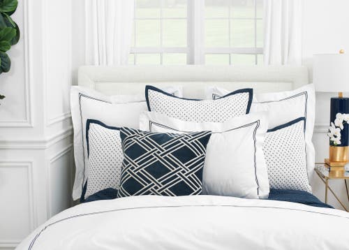 Elisabeth York Mavis Throw Pillow Collection In Blue