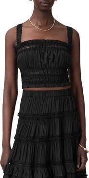 AllSaints Talia Lace Cropped Top