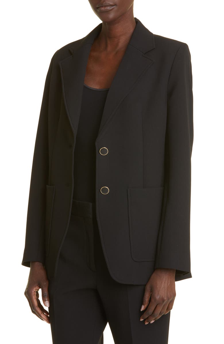St. John Collection The Boardroom Stretch Crepe Suit Jacket, Alternate, color,