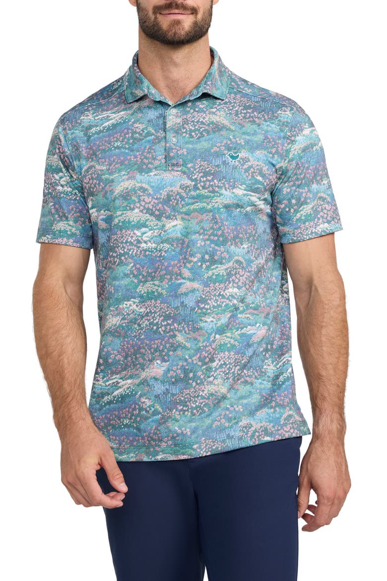 Floral Piqué Performance Golf Polo, Main, color, ALEXANDRITE