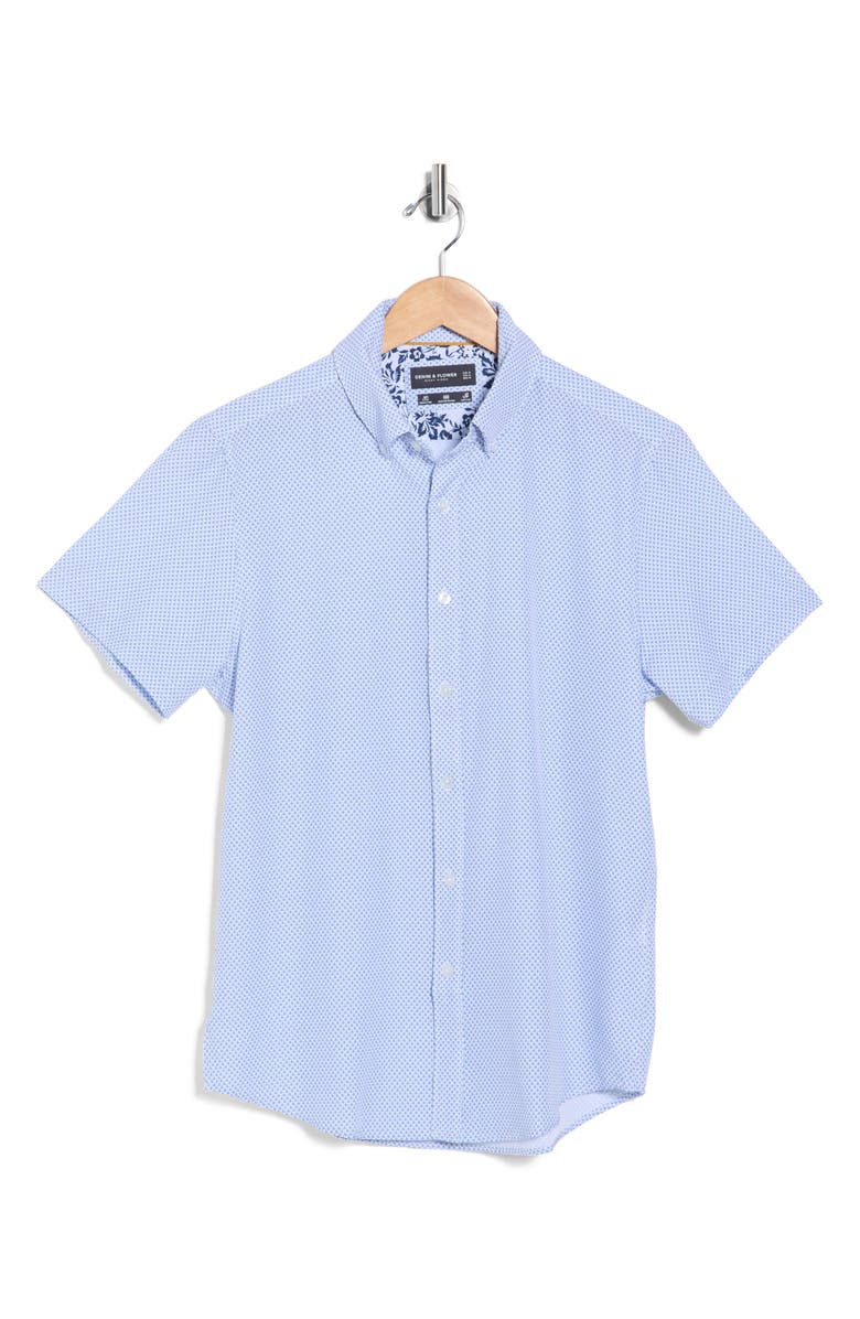 DENIM AND FLOWER Dot Print Button-Down Shirt, Alternate, color, Blue