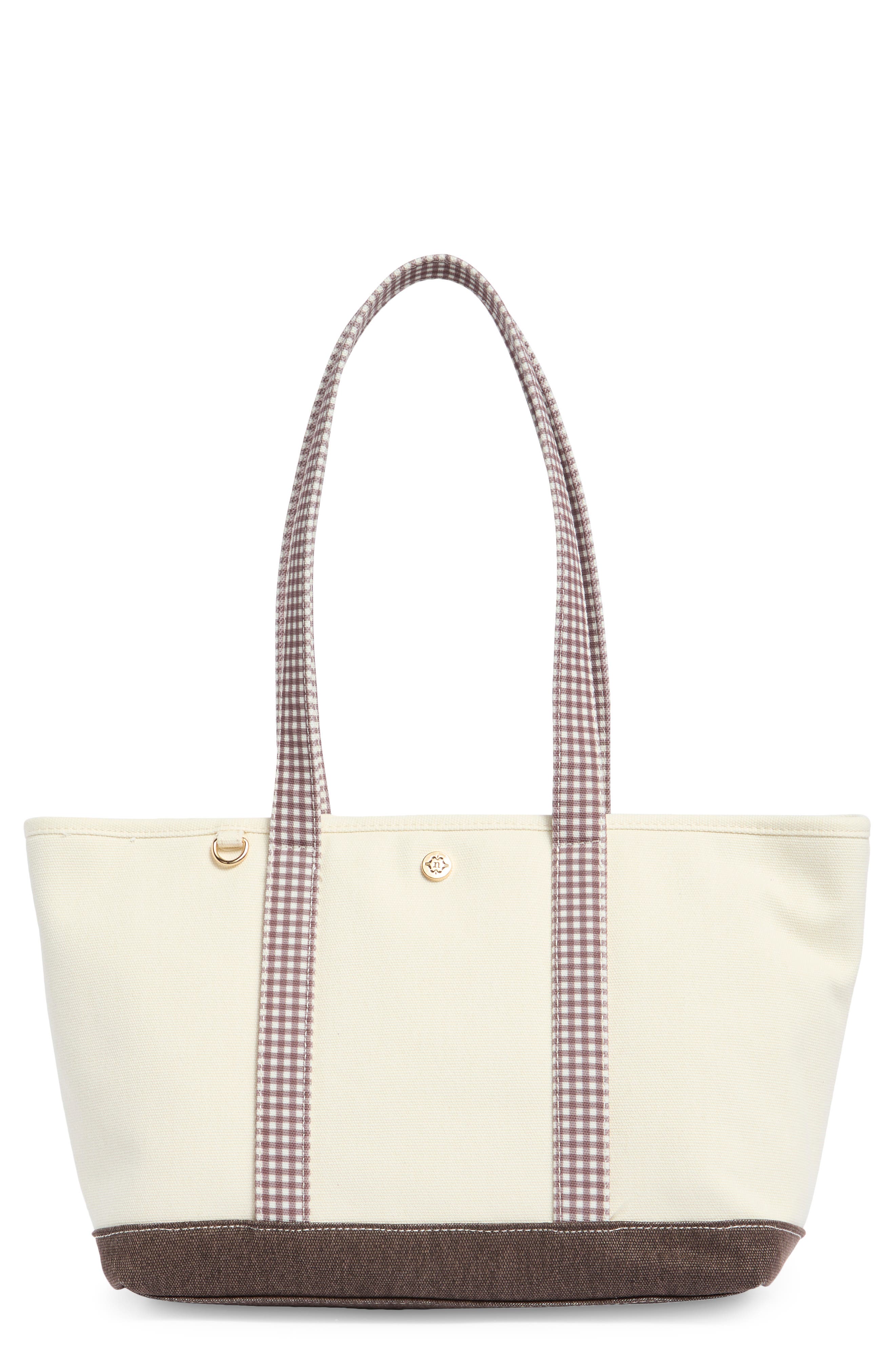 Nanette Lepore Gingham Trim Knit Tote