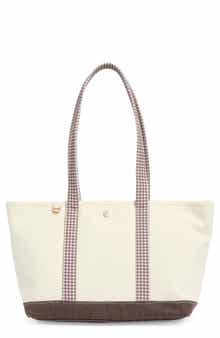 Nanette Lepore Gingham Trim Knit Tote