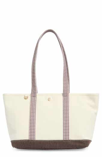 Nanette Lepore Gingham Trim Knit Tote