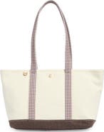 Nanette Lepore Gingham Trim Knit Tote