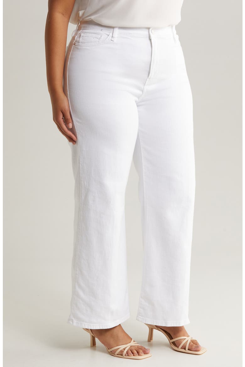 Le Slim Palazzo Wide Leg Jeans, Alternate, color, WHITE