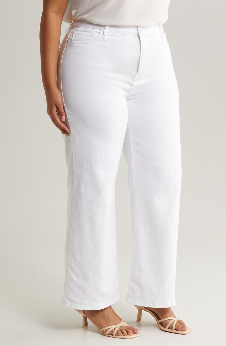 FRAME Le Slim Palazzo Wide Leg Jeans, Alternate, color, White