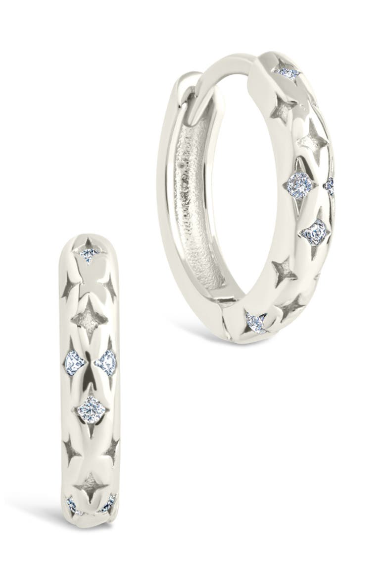 Blakelyn Cubic Zirconia Hoop Earrings, Main, color, SILVER
