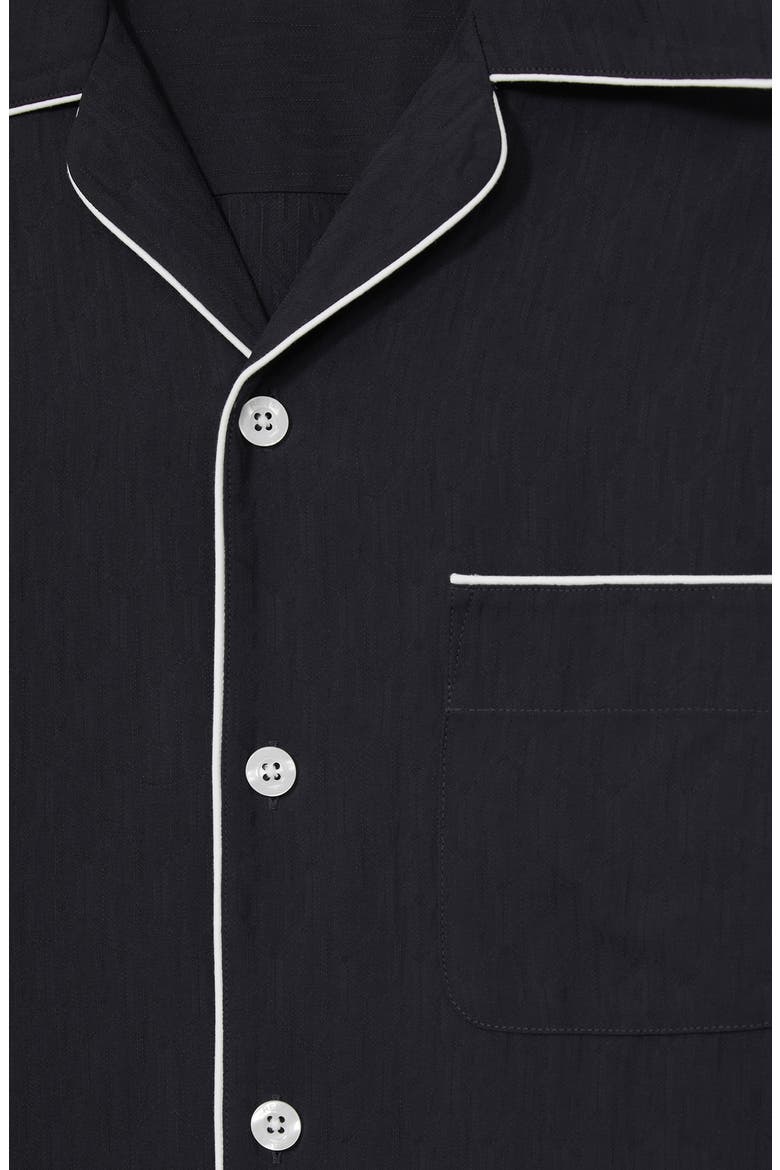 Josh Piped Button-Up Shirt, Alternate, color, NAVY