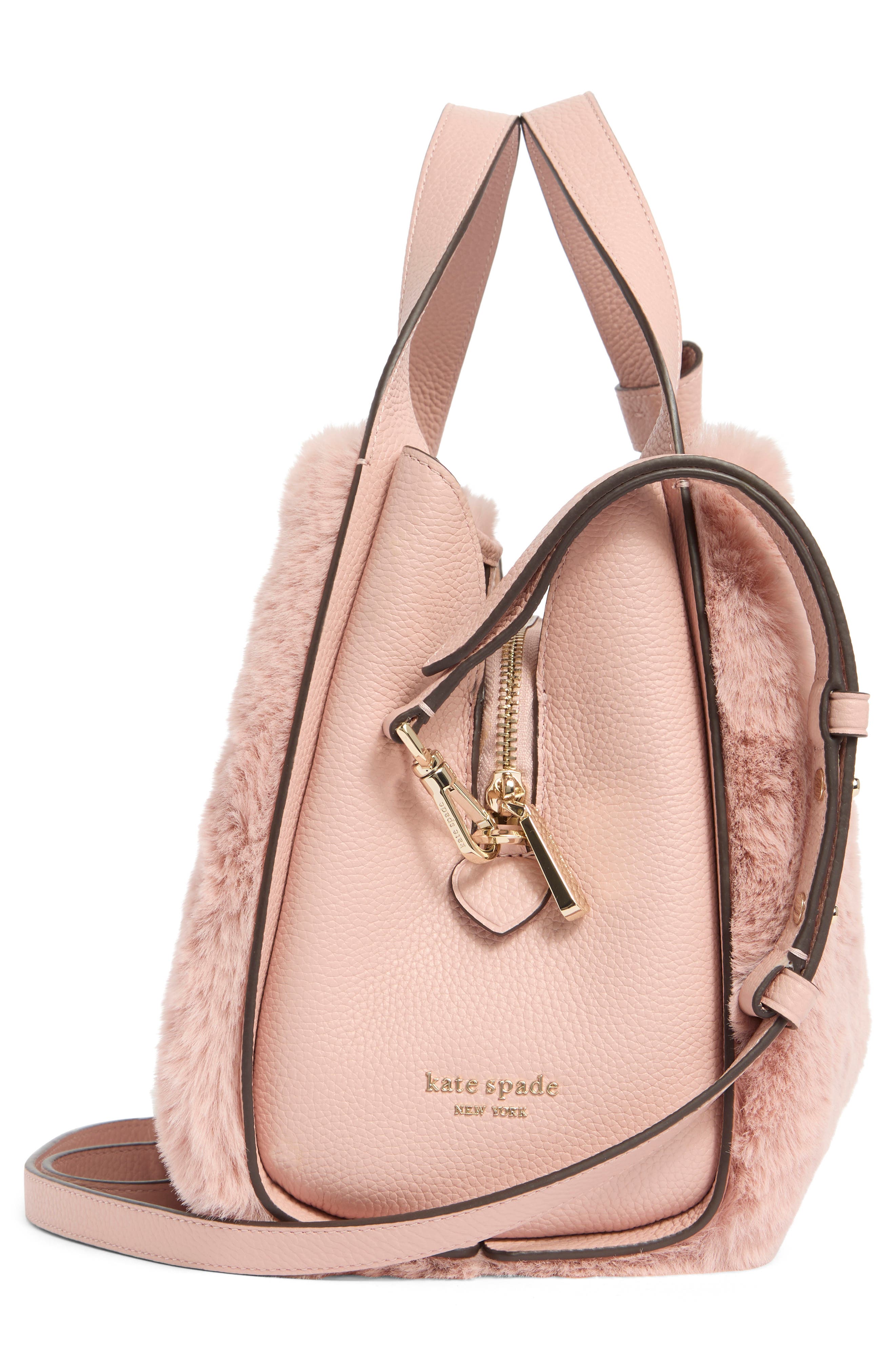 Kate Spade New York faux fur medium crossbody bag, Alternate, color, 