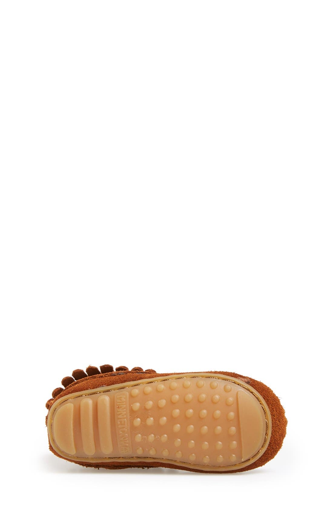 Double Fringe Moccasin, Alternate, color, BROWN