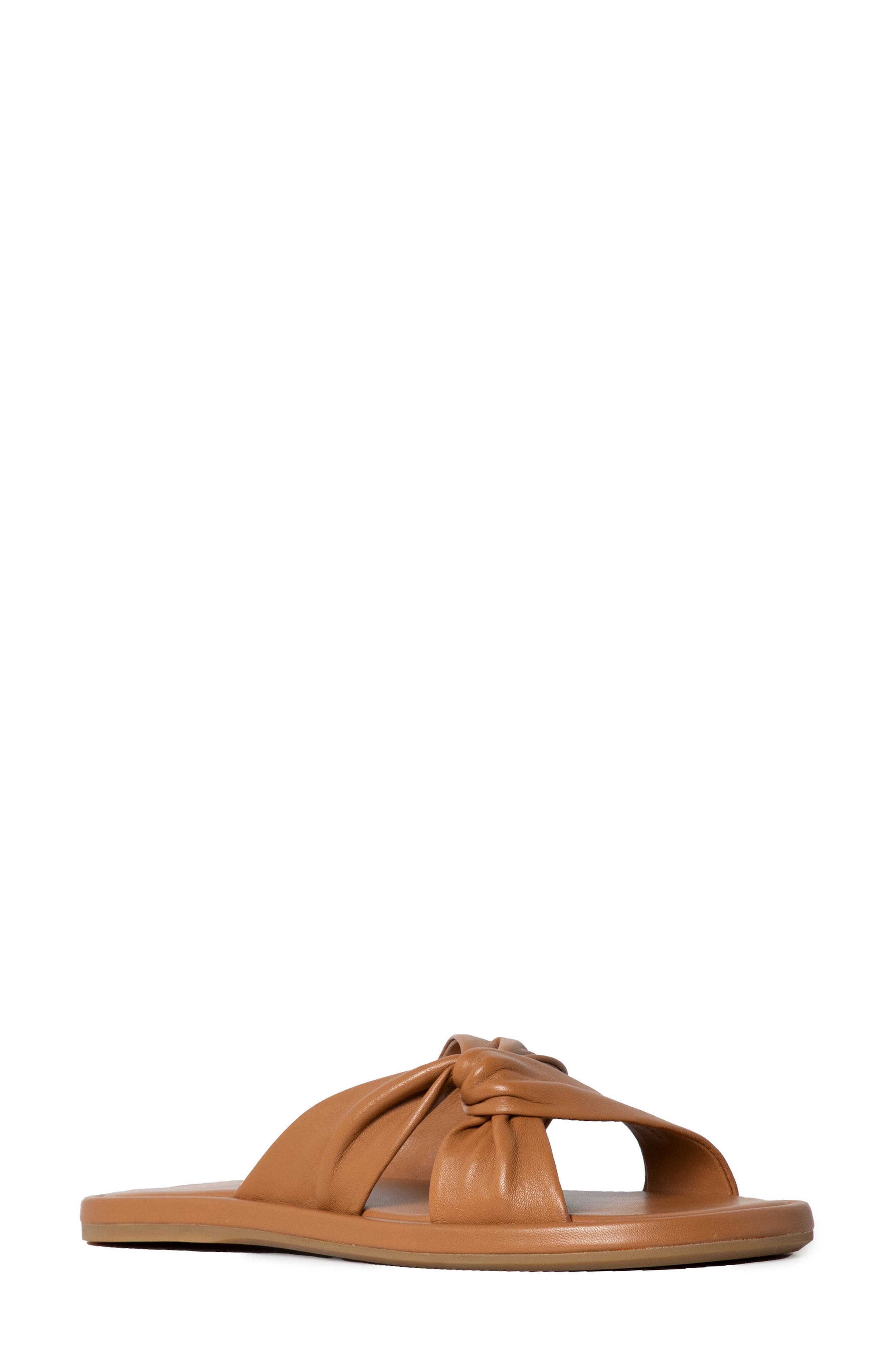 PAIGE Dana Twist Slide Sandal, Main, color, Toffee