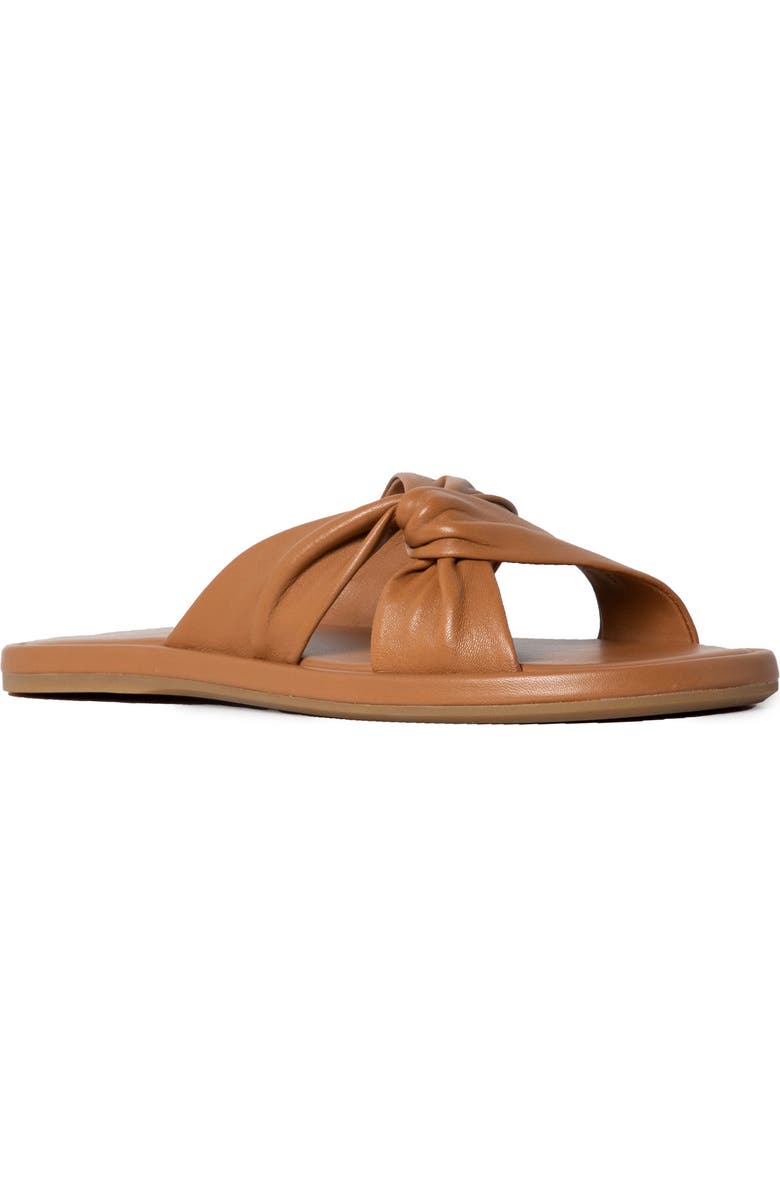 PAIGE Dana Twist Slide Sandal, Main, color, Toffee