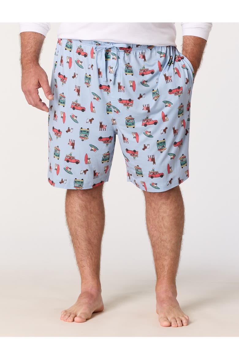 Big & Tall Dog Print Lounge Shorts, Main, color, BLUE MULTI