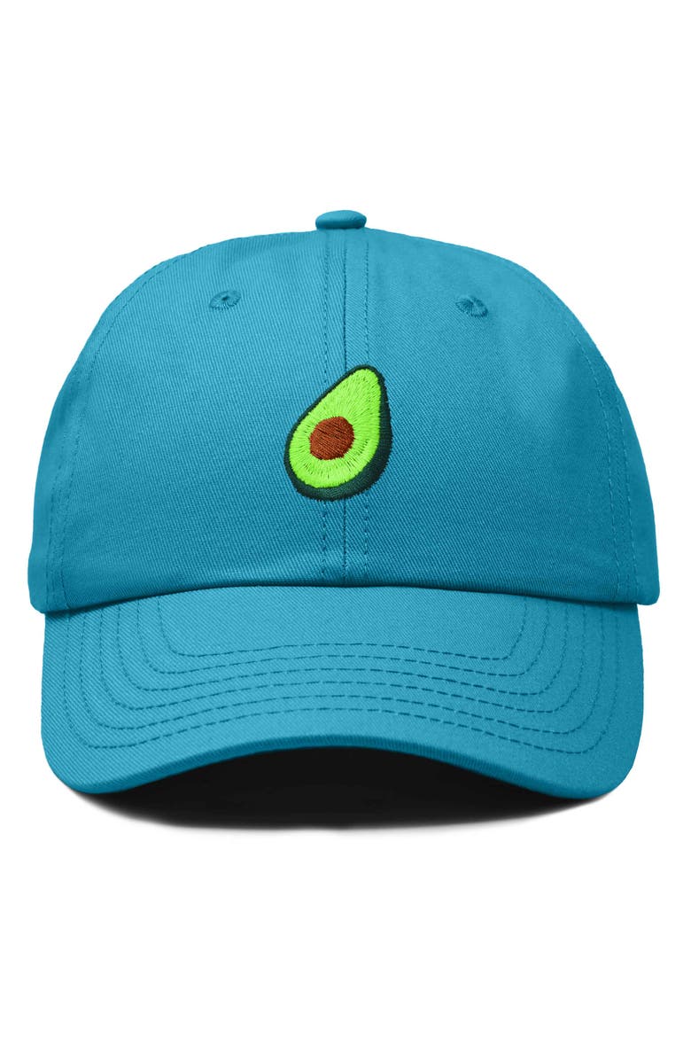 Avocado Embroidered Food Hat, Main, color, Teal