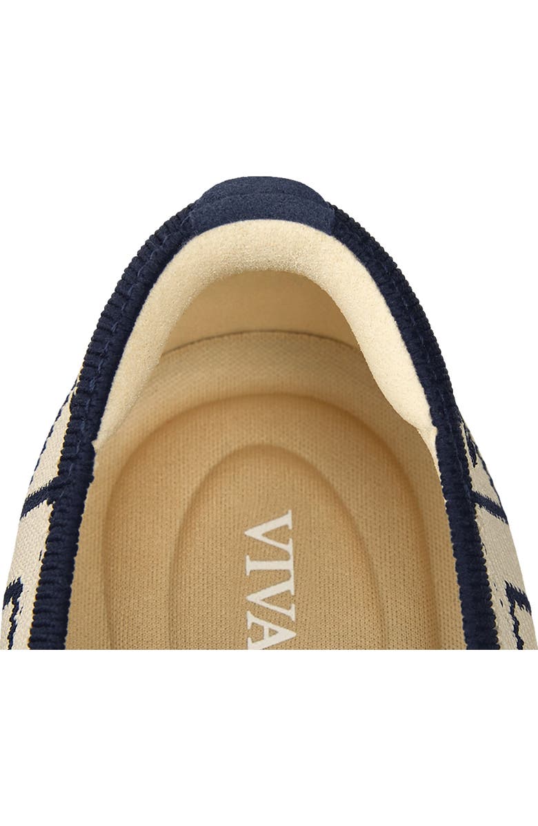 VIVAIA Almond-Toe Bow Flats, Alternate, color, Ivory Navy V-Print
