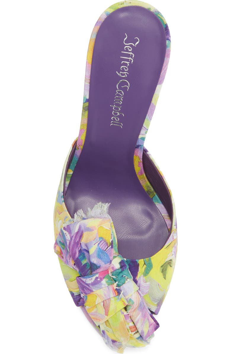 Jeffrey Campbell First Kiss Peep Toe Slide Sandal, Alternate, color, Purple Multi Floral