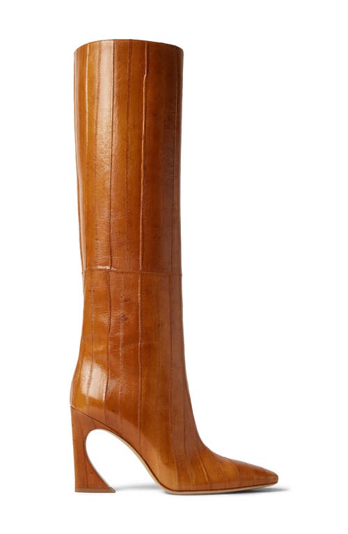 Fendi Beige Hagfish Leather Boots In Brown