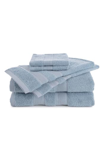 Martex Low Lint 6-pack Bath Towel Set In Sky Blue