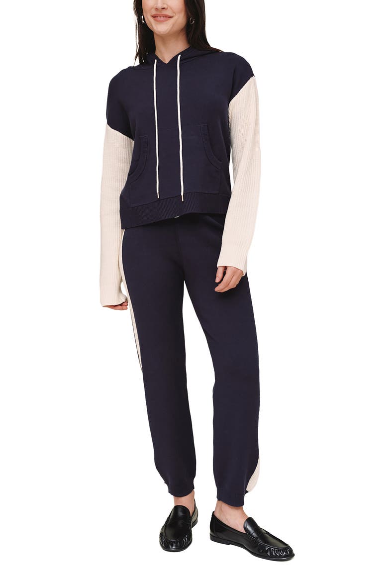 Contrast Sweater Hoodie, Alternate, color, MIDNIGHT FROST