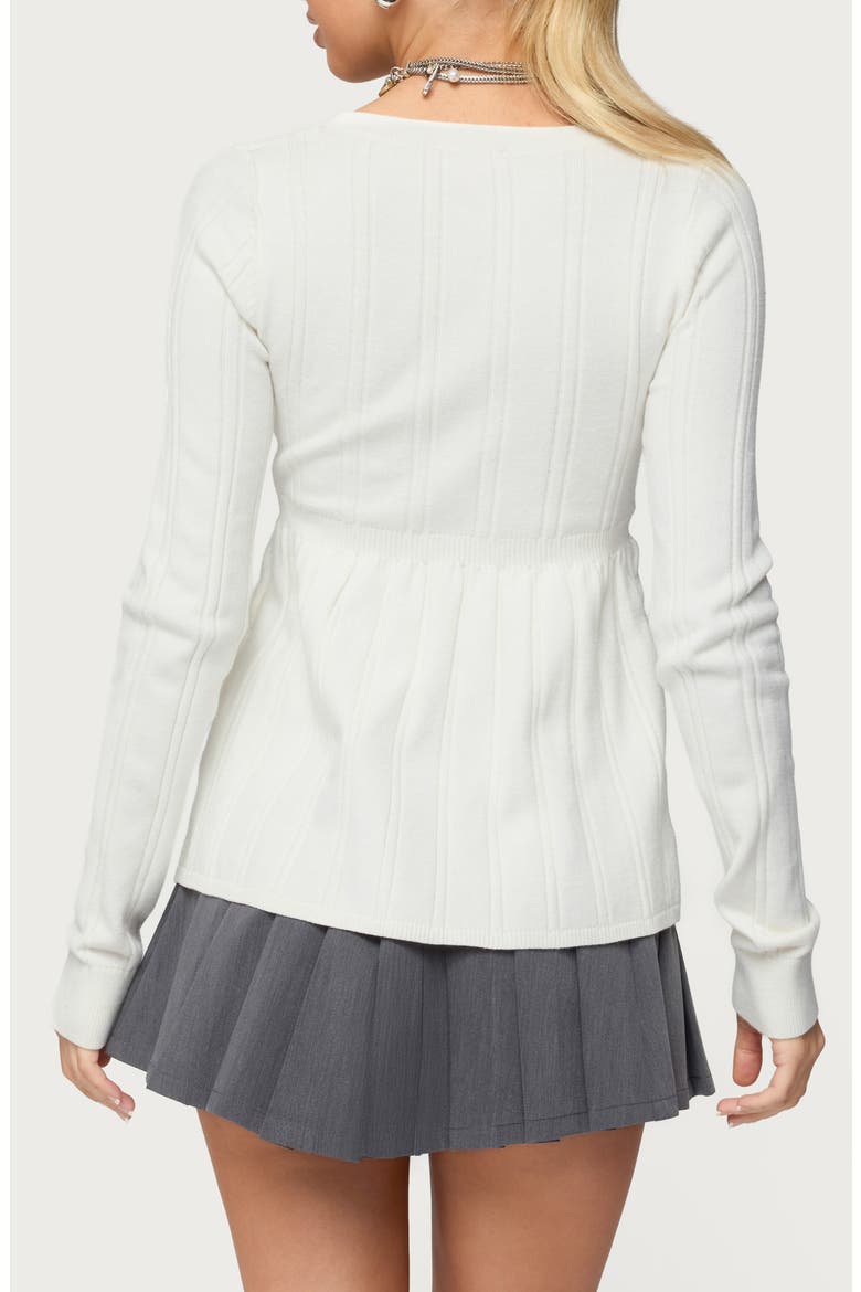 Saphey Peplum Cable Top, Alternate, color, IVORY