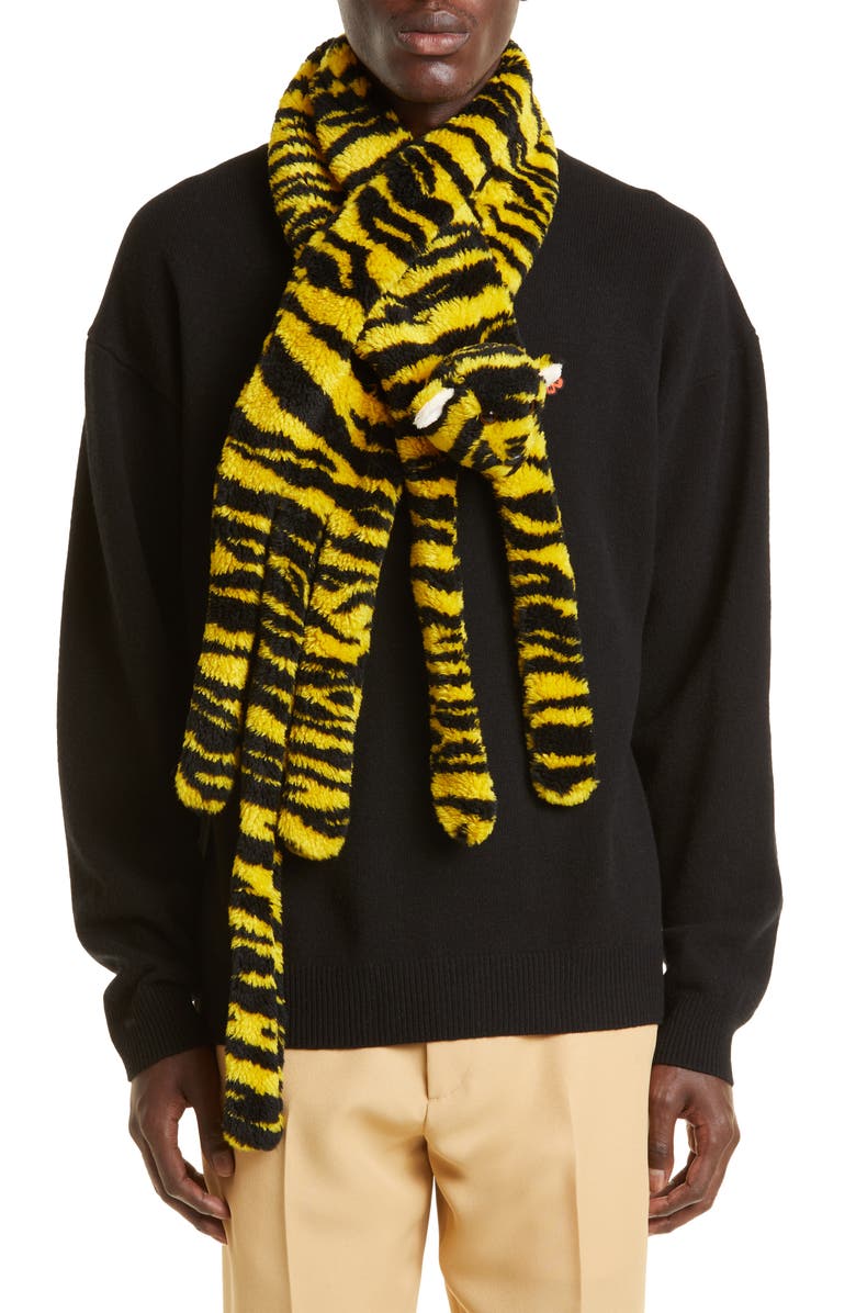 KENZO Tiger Faux Shearling Scarf, Alternate, color,