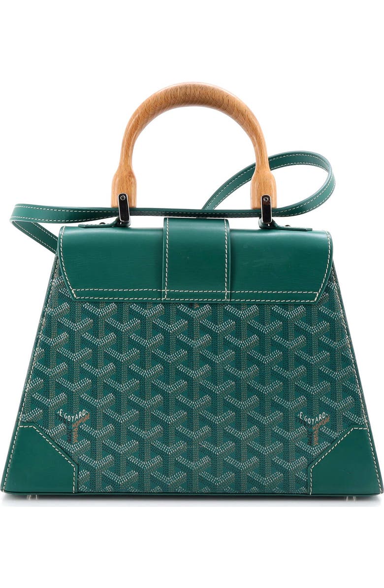 Pre-Owned Goyard Saigon Top Handle Bag Coated Canvas with Leather PM, Alternate, color, Green