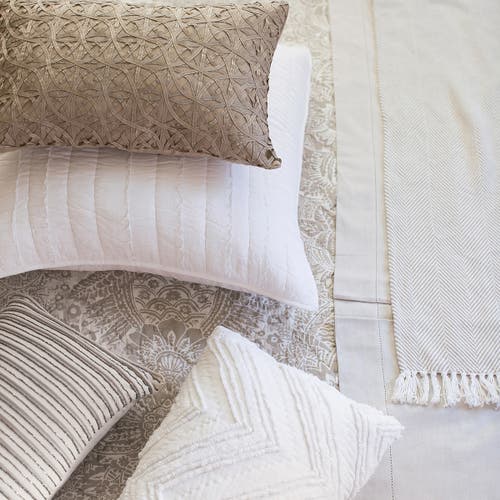 Elisabeth York Candlewick Dove Embroidered Accent Pillow Decor In White