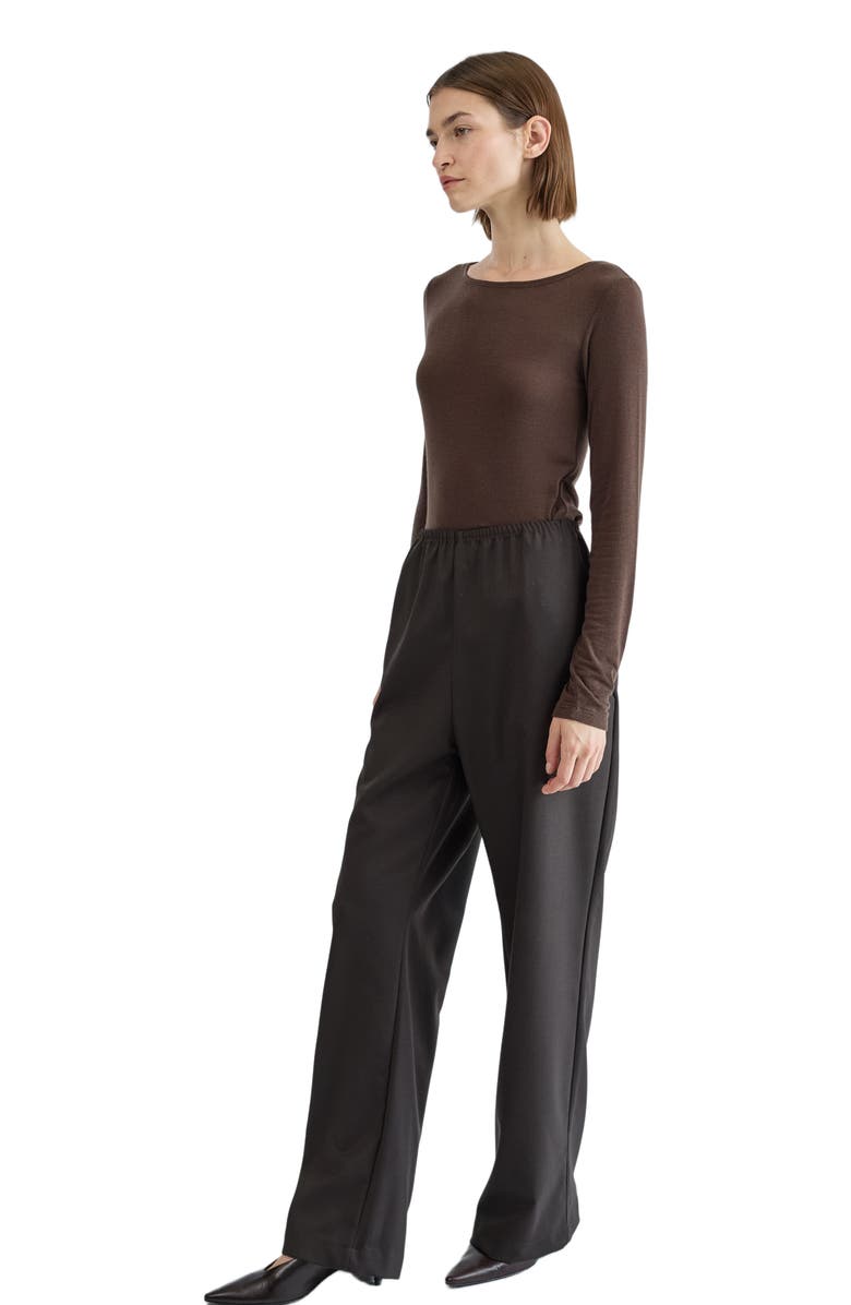 Almina Concept Long Sleeve Boat Tee, Alternate, color, Brown