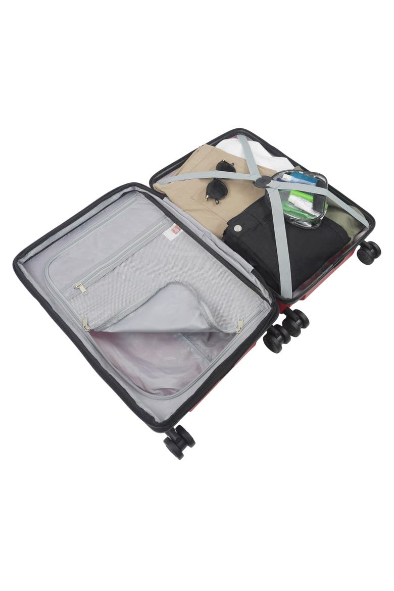 Signature Brick 2x3 Trolley Expandable 21.5 inch carry-on luggage, Alternate, color, RED